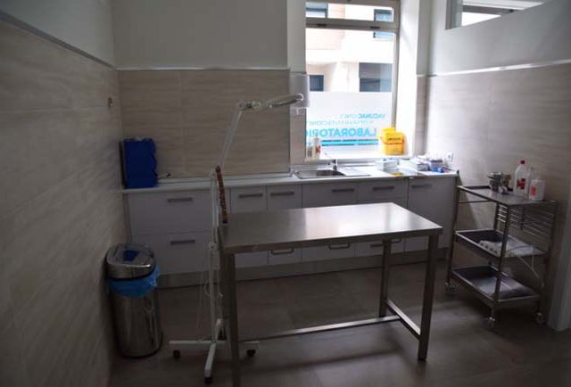 Clínica Veterinaria Campoamor mesa metalica para cirugías